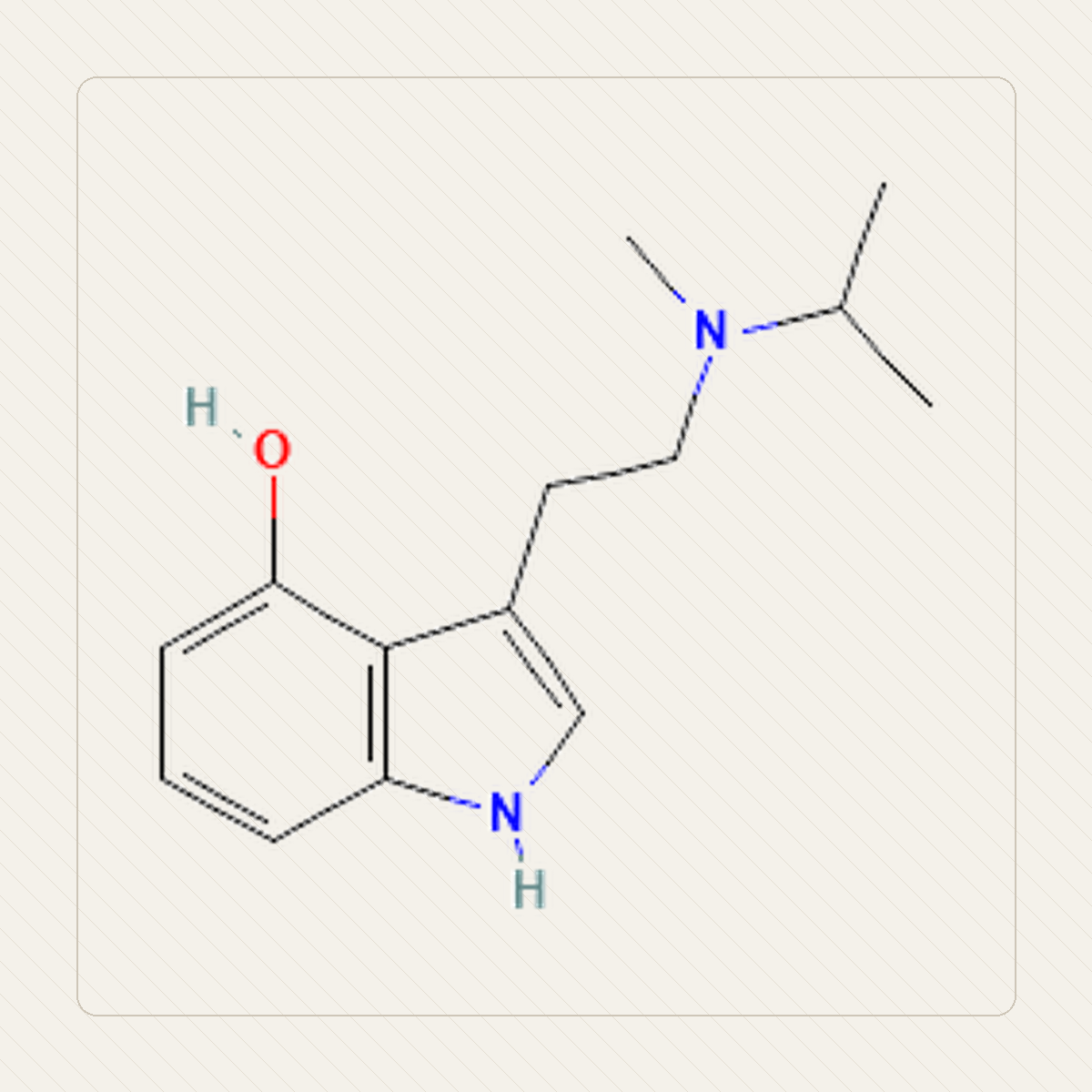 4-HO-MiPT 4-hydroksy-MiPT, Lehrillustration der Molekülstruktur